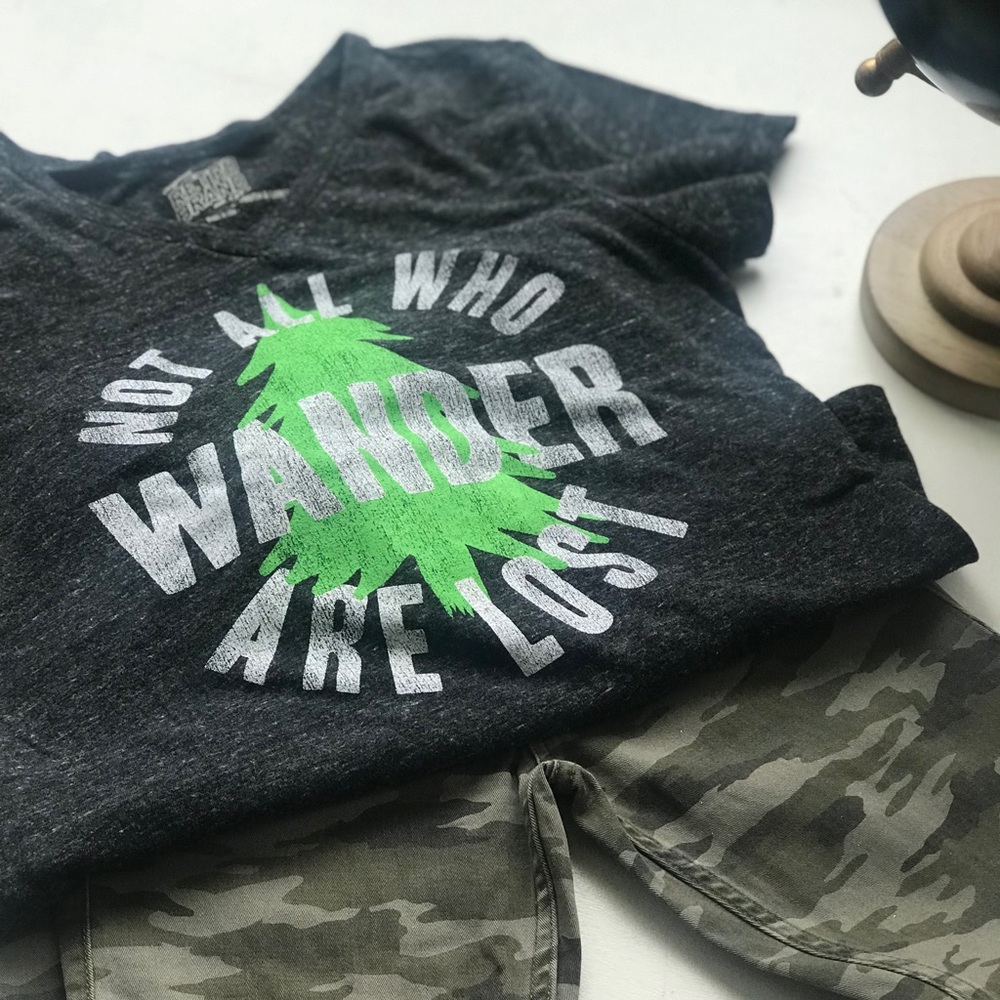 Not all who wander are lost,  graphic tee NWOT